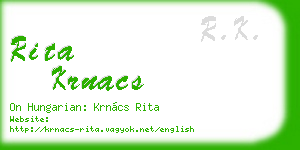 rita krnacs business card